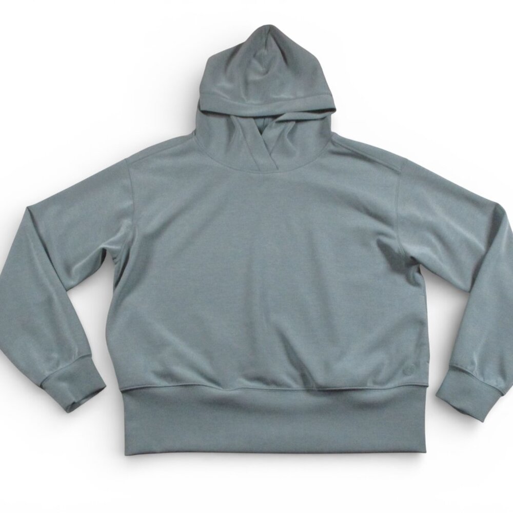 PrAna Cozy Up Poncho Sweatshirt Hoodie Women Small Teal Green Blue